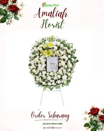 Krans Bunga Duka Cita di Cilendek Timur